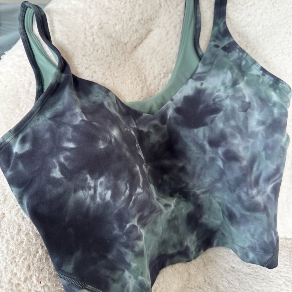 Lululemon Athletica Black and Green Tie-Dye Tank